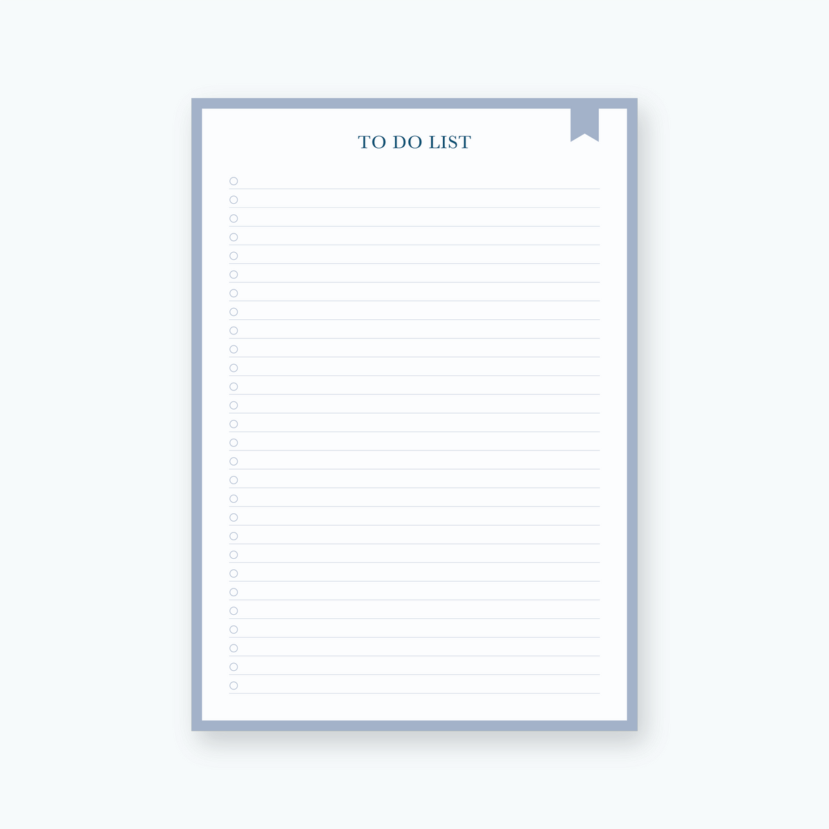 To-do list template with a blue border on a white background.