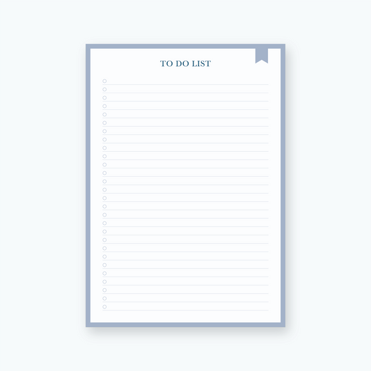 To-do list template with a blue border on a white background.